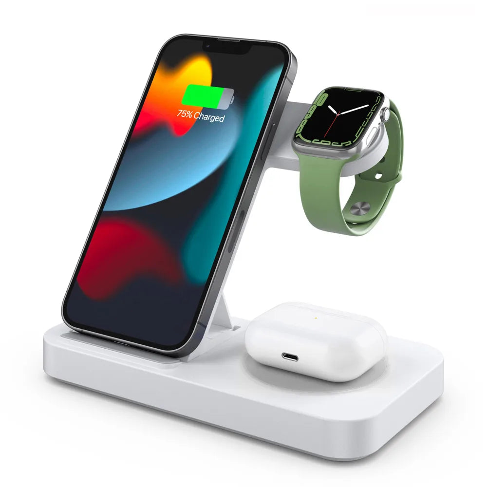 VIKEFON 4-in-1 Foldable Wireless Charging Station | Travel Dock Wireless Charging Dock SPOT