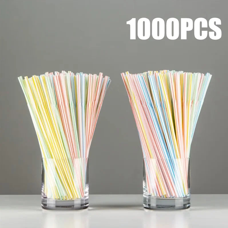 Multicolor Drinking Straws 100–1000 Pcs | Party & Cocktail Drinking Straws SPOT Stripe-1000PCS