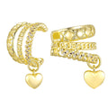 14K Gold Non-Pierced Ear Cuff – Cuban Link CZ Faux Pearl Clip Clip-On Ear Cuff SPOT 2pcs-030G02
