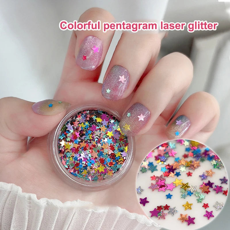 Star Nail Art Glitter Sequins & Paillette Flakes – 1 Box Nail Art Sequins SPOT