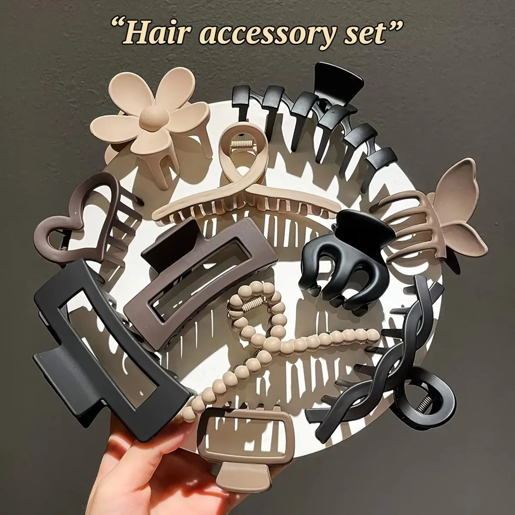 11-Piece Frosted Hair Clip Set – Shark & Butterfly Claw Clips Hair Clip Set SPOT