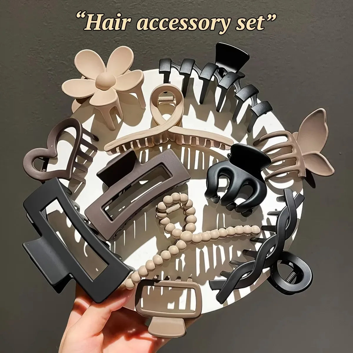 11-Piece Frosted Hair Clip Set – Shark & Butterfly Claw Clips Hair Clip Set SPOT