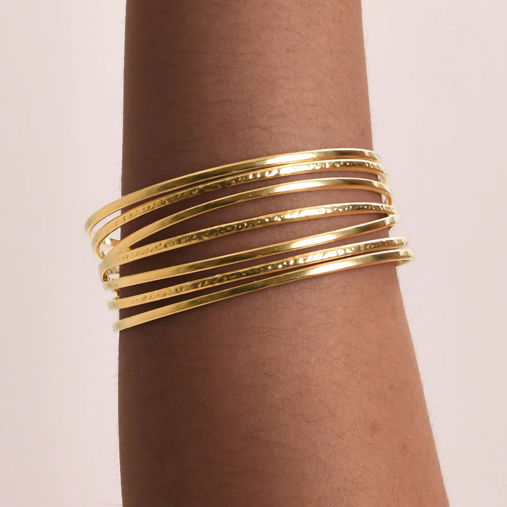 Meaeguet Multilayer Geometric Gold Cuff Bracelet for Women Cuff Bangle Bracelet SPOT