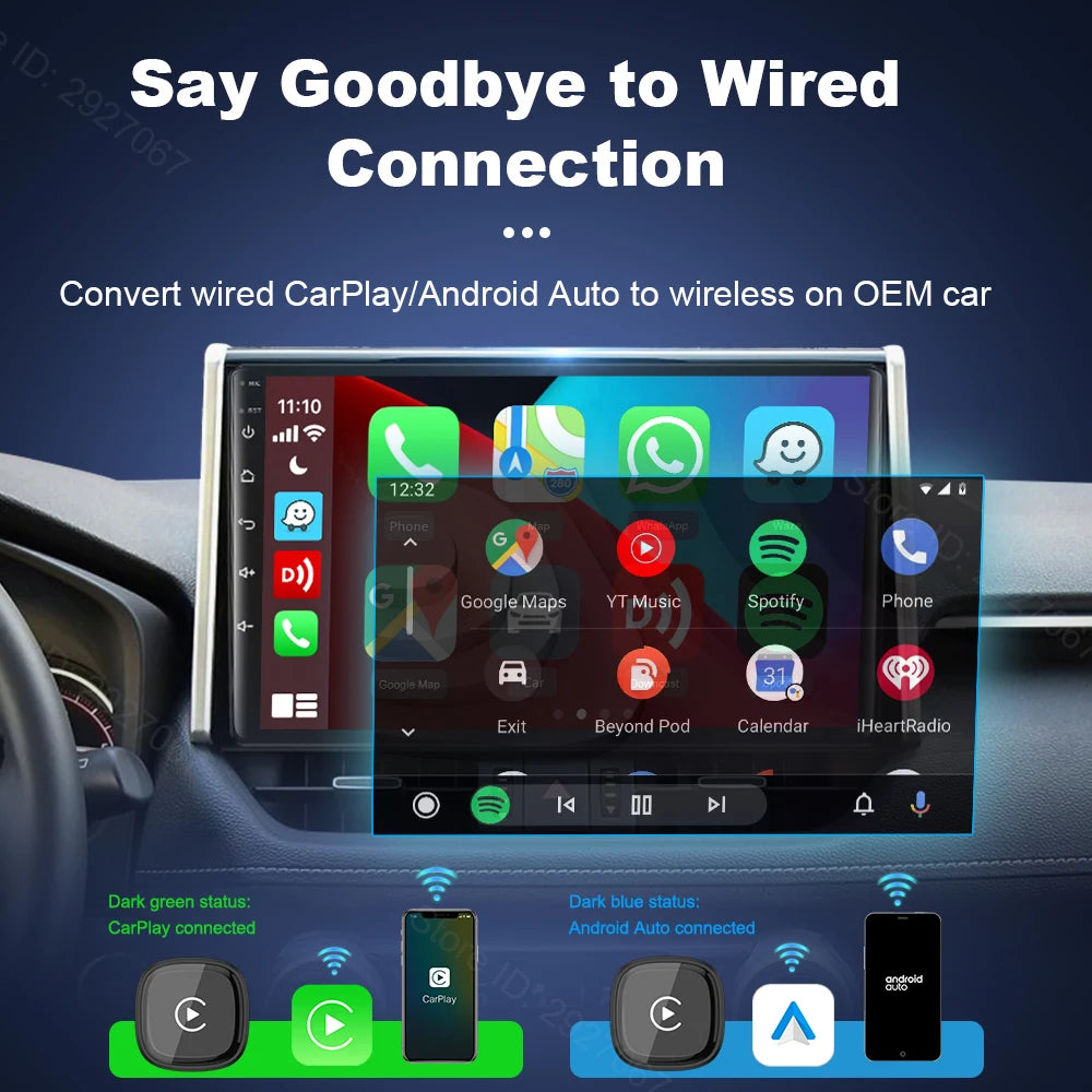Wireless CarPlay & Android Auto Adapter – Mini Ultra USB Dongle Wireless CarPlay Adapter SPOT