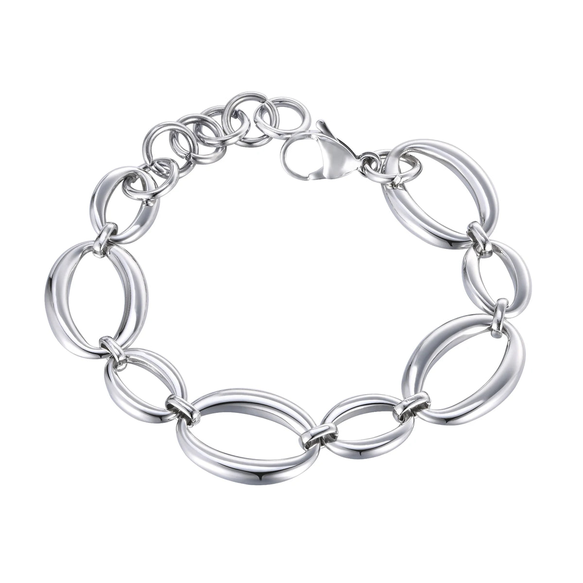 Meaeguet Silver Chunky Chain Bracelet – Stainless Steel Women Chain Link Bracelet SPOT Default Title