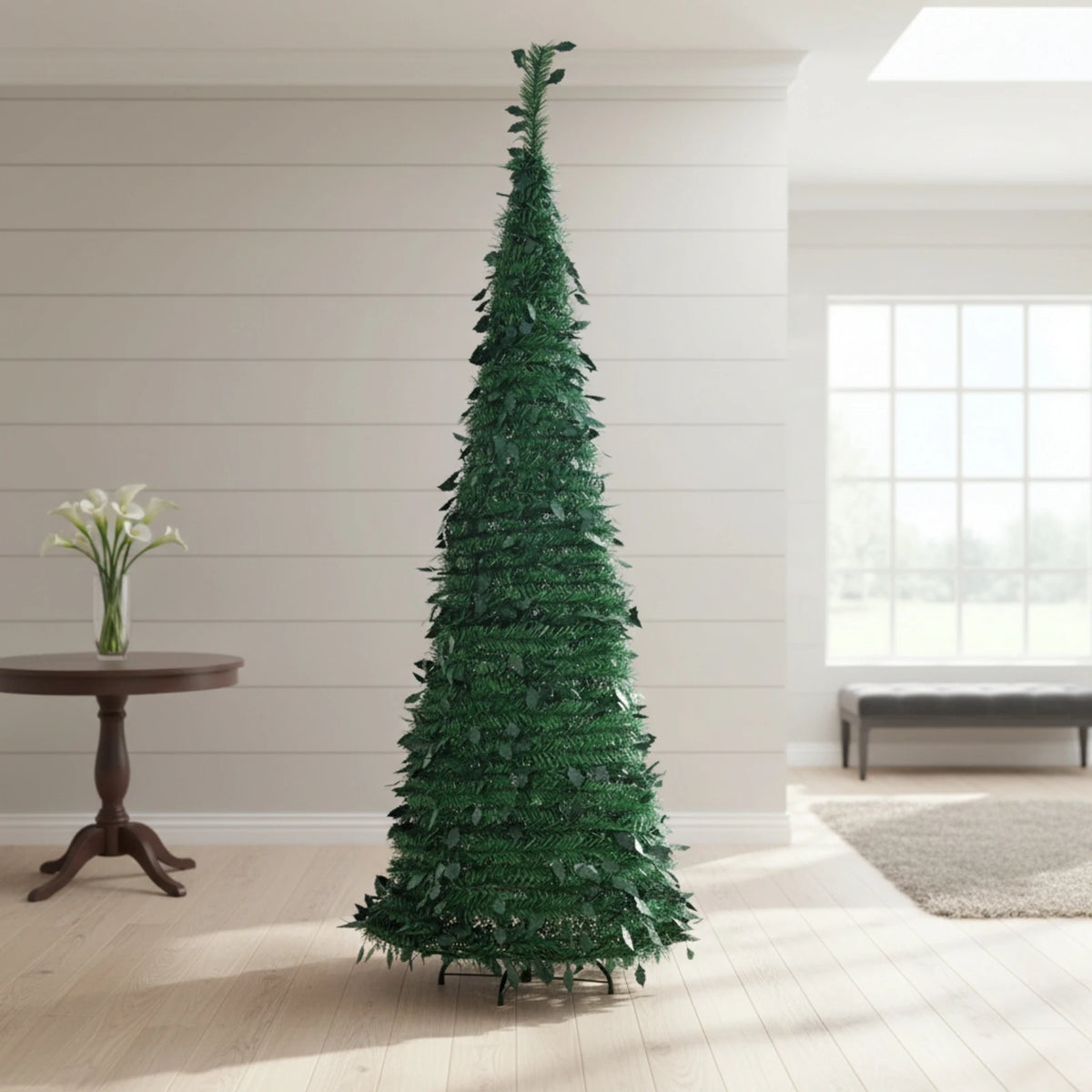 Slim Artificial Christmas Tree with Metal Stand – Dense & Full Artificial Christmas Tree SPOT