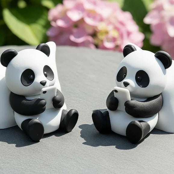 Panda Figurine Phone Stand – Cute PLA Desktop Decor Ornament Decorative Figurine SPOT