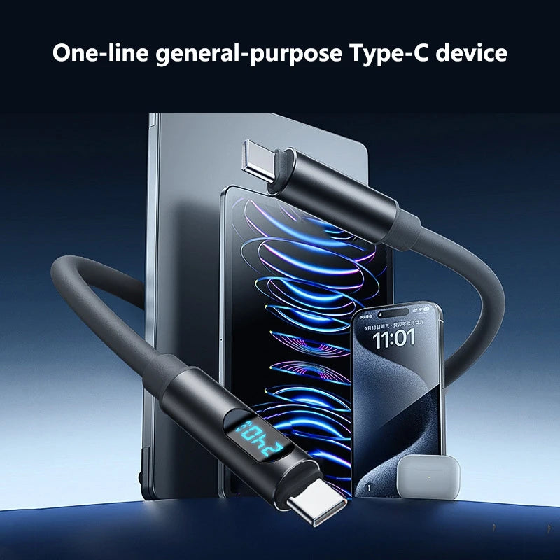 240W USB-C Fast Charging Cable with Digital Display USB-C Charging Cable SPOT
