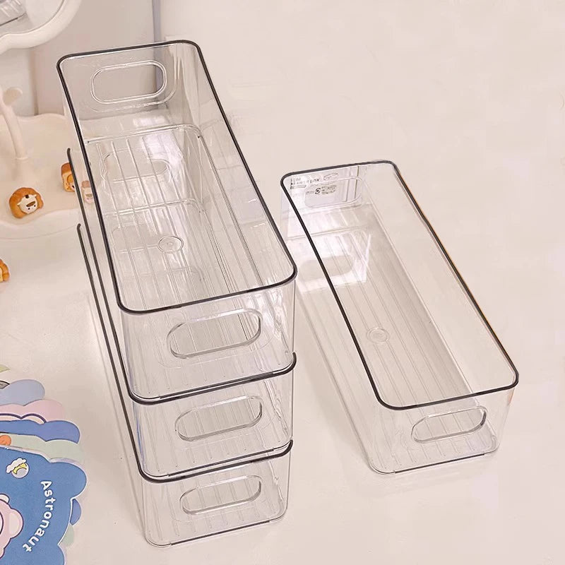 Clear Stackable Refrigerator Organizer Bin with Handles Storage Organizer Bin SPOT Default Title