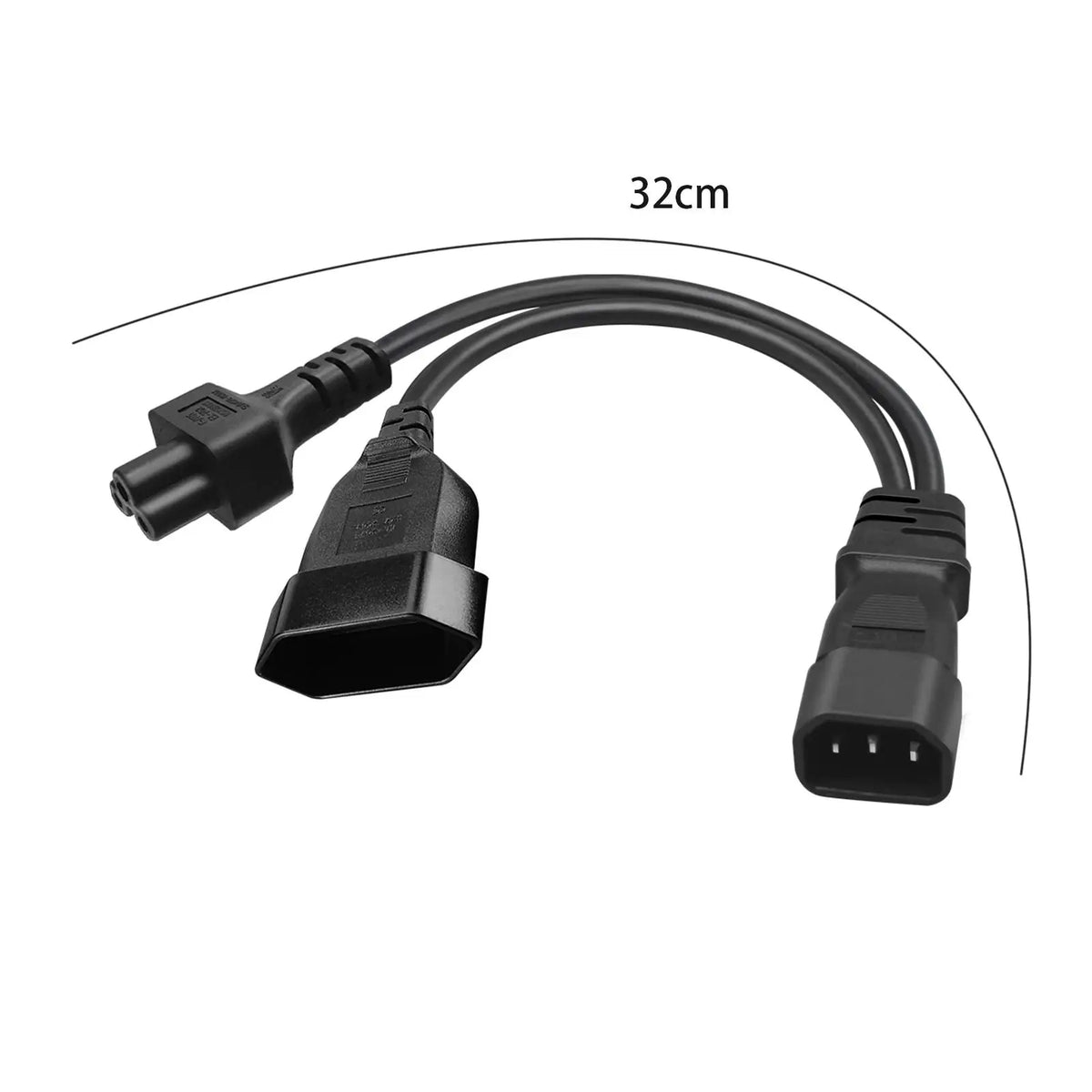 C14 to C5 Power Cable Y Splitter Adapter Cord 0.32m 13A Power Adapter Cable SPOT