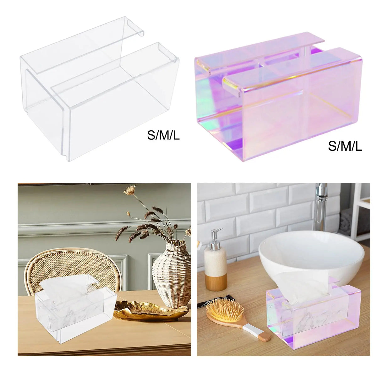 Transparent Acrylic Napkin Dispenser – Clear Tissue Box Holder Tissue Box Holder SPOT