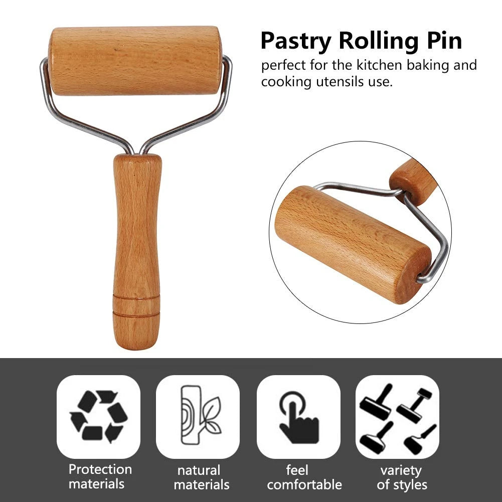 T-Shape Wooden Rolling Pin – Pastry & Dough Roller for Baking Wooden Rolling Pin SPOT