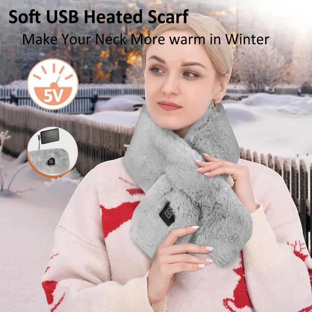 USB Electric Heated Neck Scarf – 3-Speed Warming Wrap Heated Neck Scarf SPOT