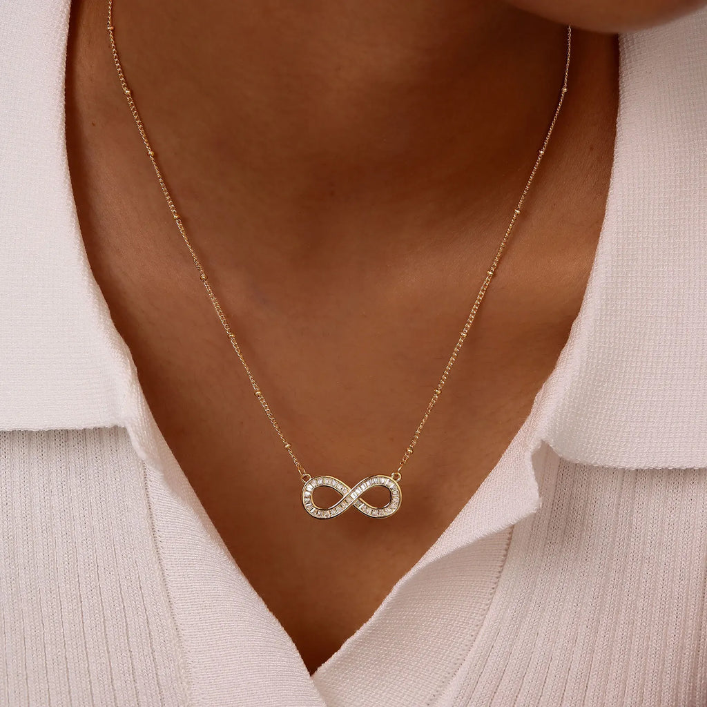 Infinity Pendant Necklace – Cubic Zirconia Gold Gift for Women Pendant Necklace SPOT