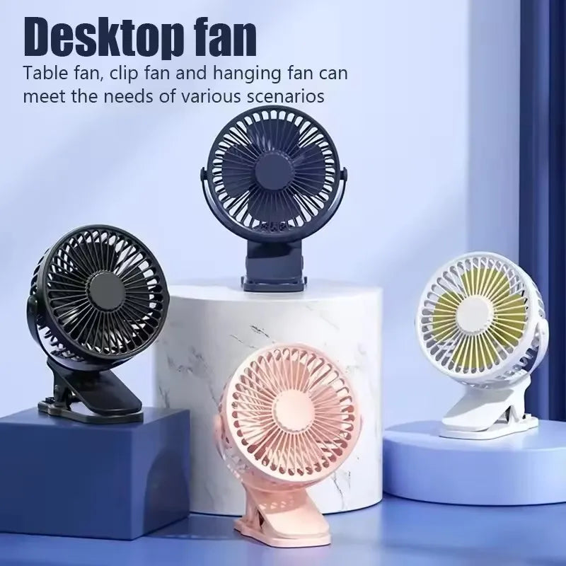 720° Rotatable USB Clip Fan – Portable Mini Fan & Night Light Portable Clip Fan SPOT