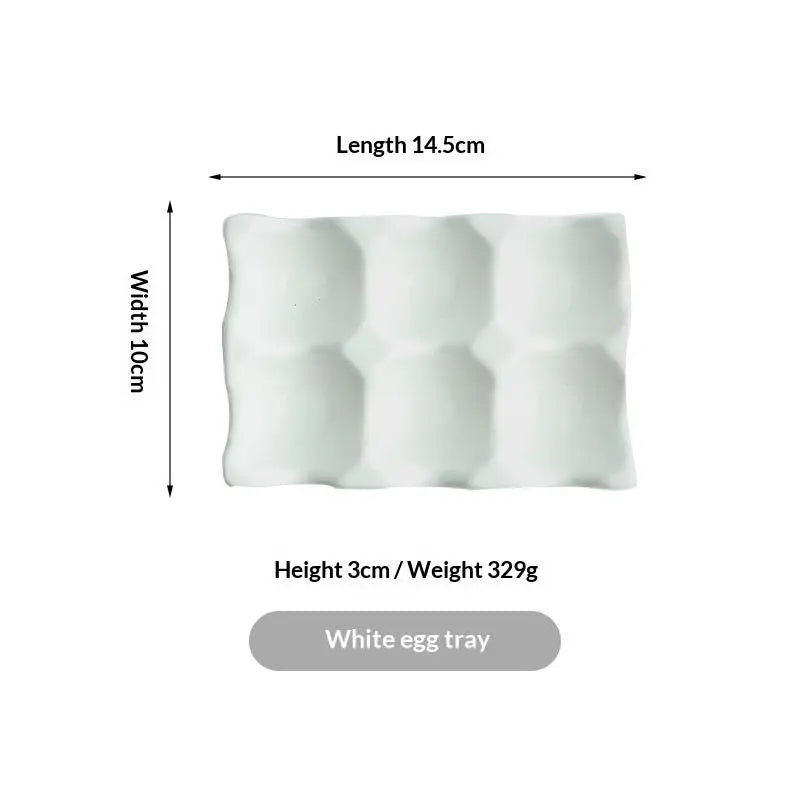Ceramic Egg Tray – Stylish Kitchen Egg Holder & Storage Rack Ceramic Egg Tray SPOT one size White
