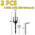 8-Pc HSS Countersink Drill Bit Set – Woodworking Chamfer Countersink Drill Bit Set SPOT 3MM Silver