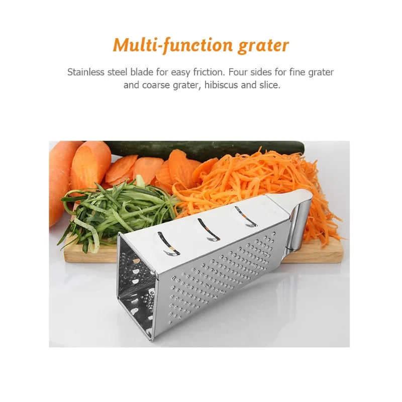 4-Sided Stainless Steel Box Grater – Cheese, Veggie & Fruit Box Grater SPOT