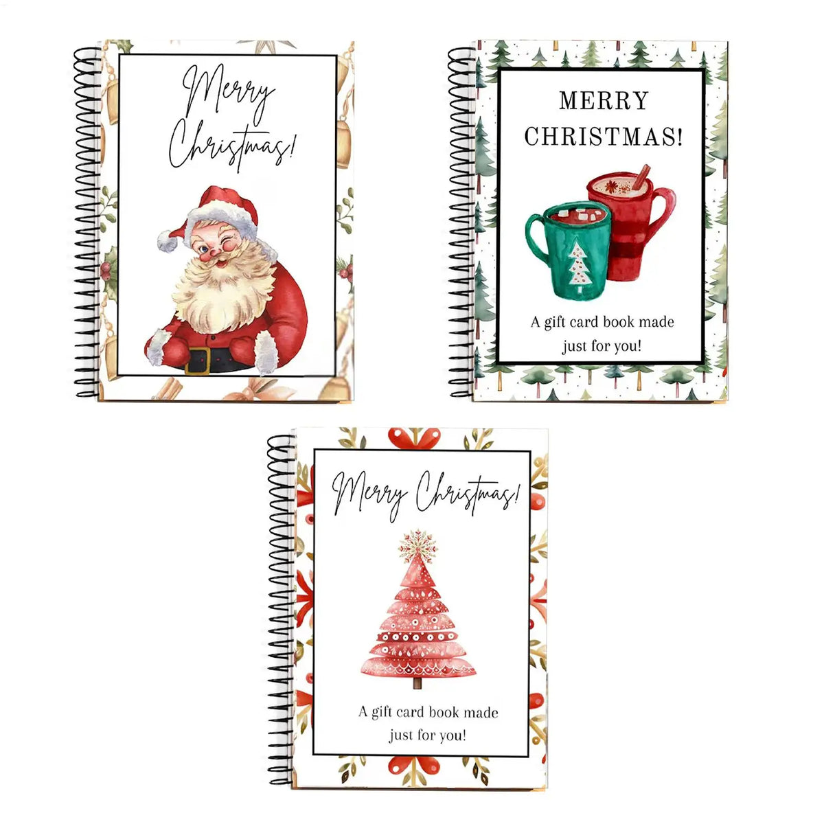 Spiral-Bound Christmas Gift Card Book – DIY Greeting Organizer Gift Card Organizer SPOT Green