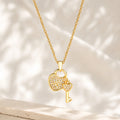 Heart Lock & Key Necklace – 18K Gold Plated CZ Pendant for Women Pendant Necklace SPOT Default Title