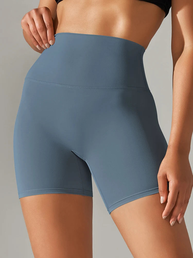 Women's High Waist Squat-Proof Yoga Shorts | Quick-Dry Gym Women's Active Shorts SPOT Ocean L