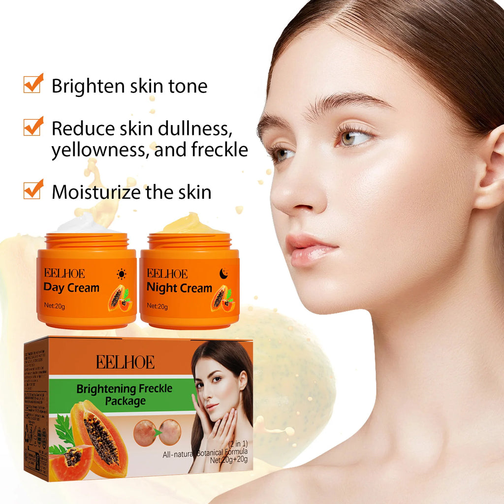 Papaya Brightening Day & Night Face Cream Set – Skin Tone Corrector Brightening Face Cream SPOT