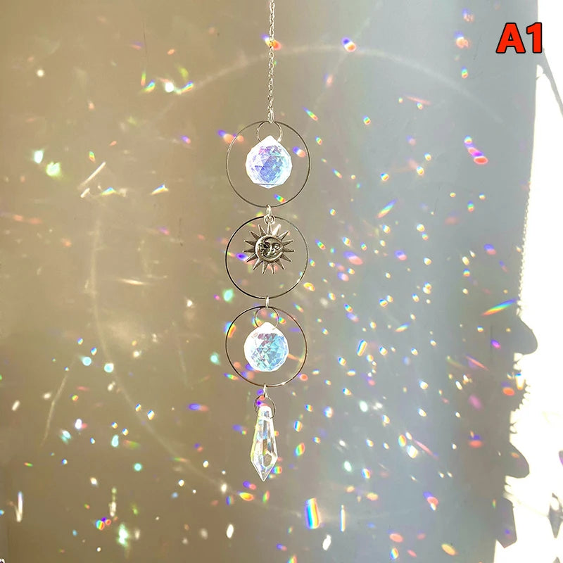Crystal Suncatcher Wind Chime – Rainbow Prism Pendant Decor Crystal Suncatcher SPOT A1