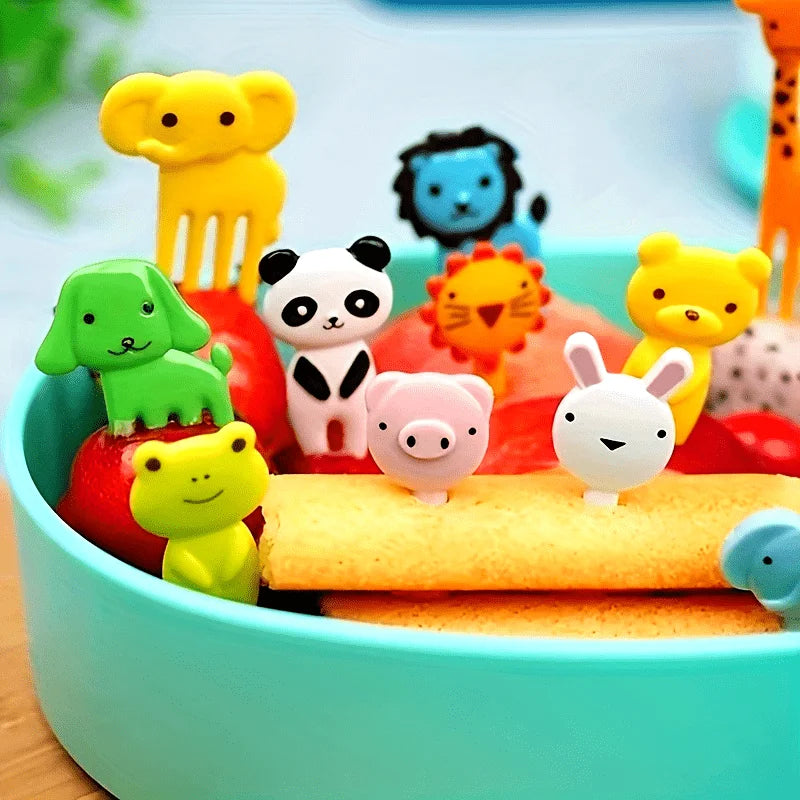 Animal Cartoon Fruit Picks – Kids Bento Party Food Forks 10pc Kids Food Picks SPOT