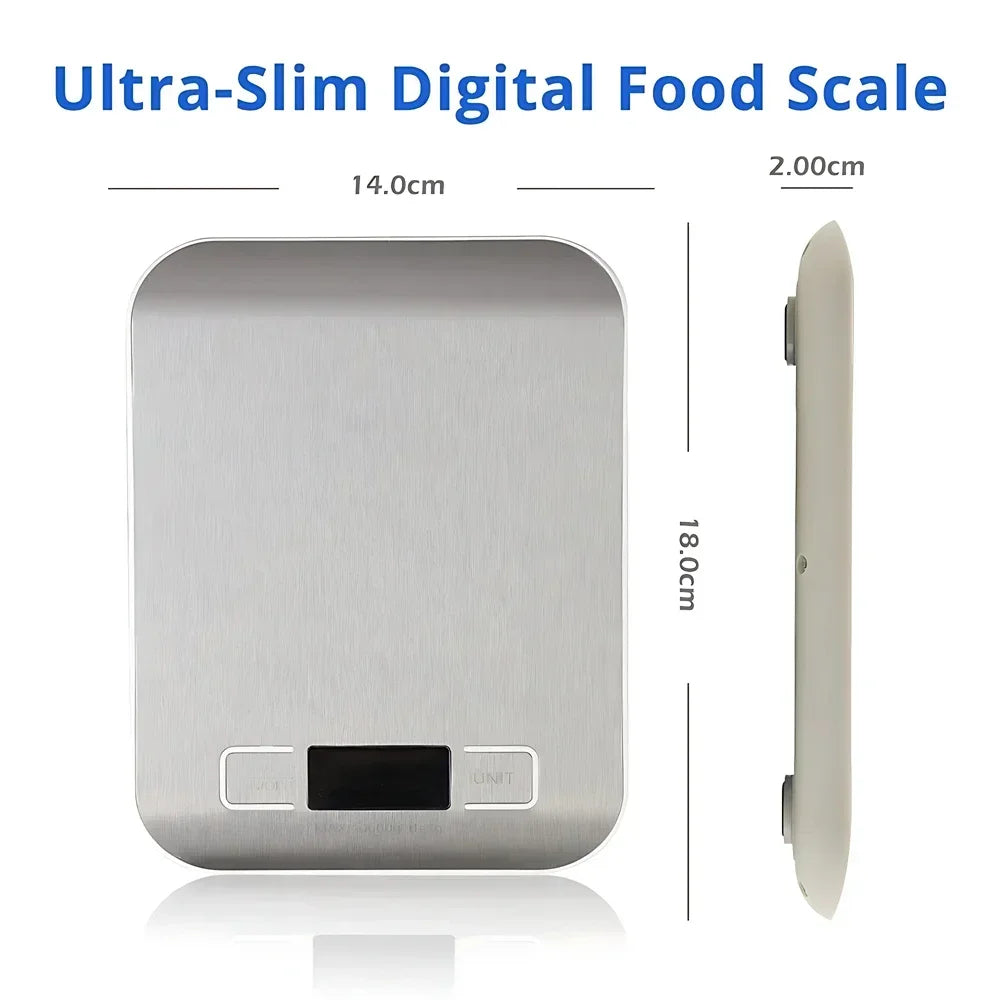 5kg Digital Kitchen Scale – Stainless Steel, 1g Precision Digital Kitchen Scale SPOT
