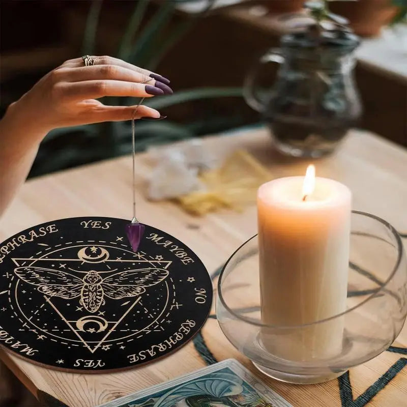 Star Pendulum Dowsing Board – Wood Divination & Meditation Plate Divination Board SPOT