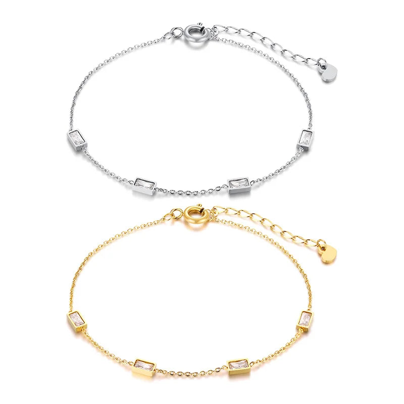 Cubic Zirconia Stainless Steel Link Chain Bracelet for Women Chain Link Bracelet SPOT
