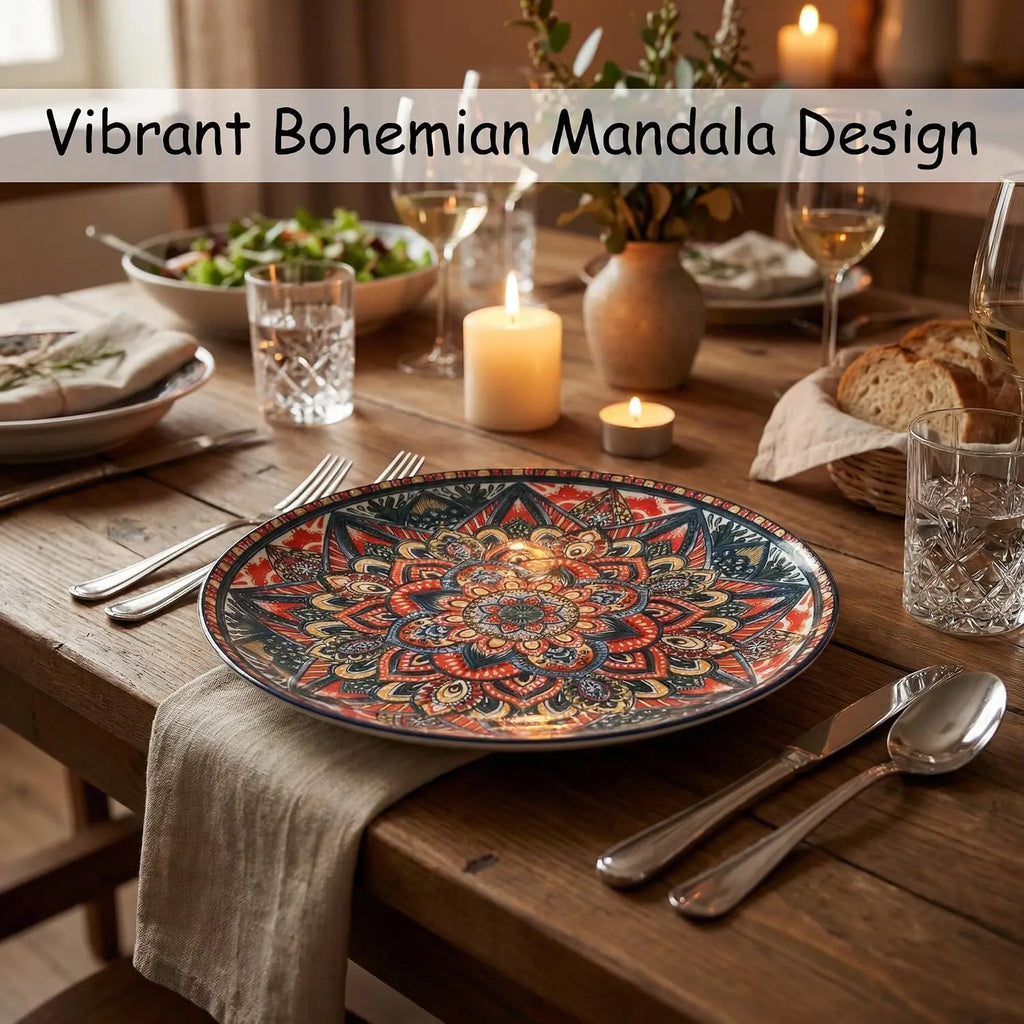 Atlantis Hand-Painted Bohemian Ceramic Dinner Plates Set Ceramic Dinner Plates SPOT