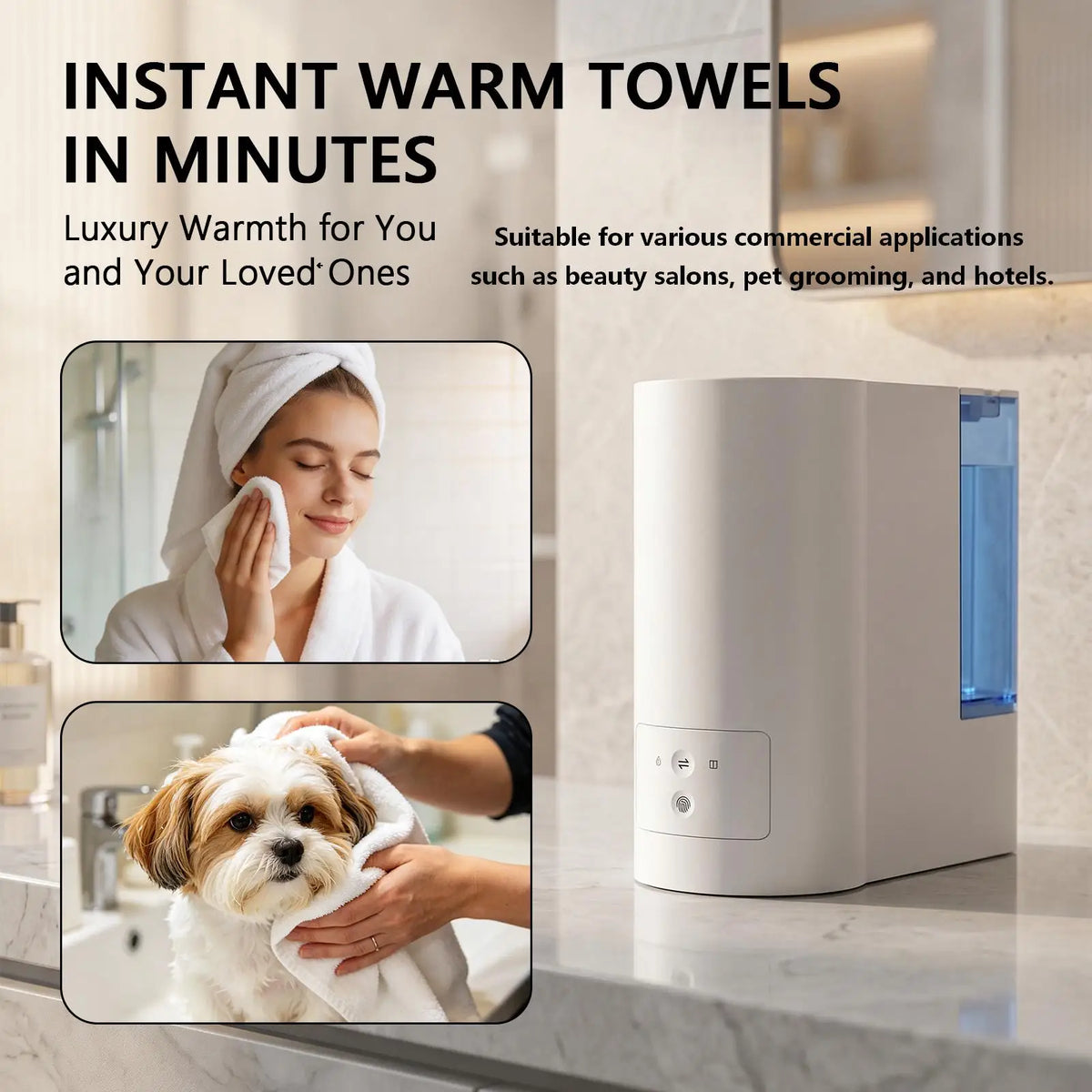 55°C Auto-Dispensing Hot Towel Dispenser – Spa & Hotel Warmer Towel Warmer Dispenser SPOT