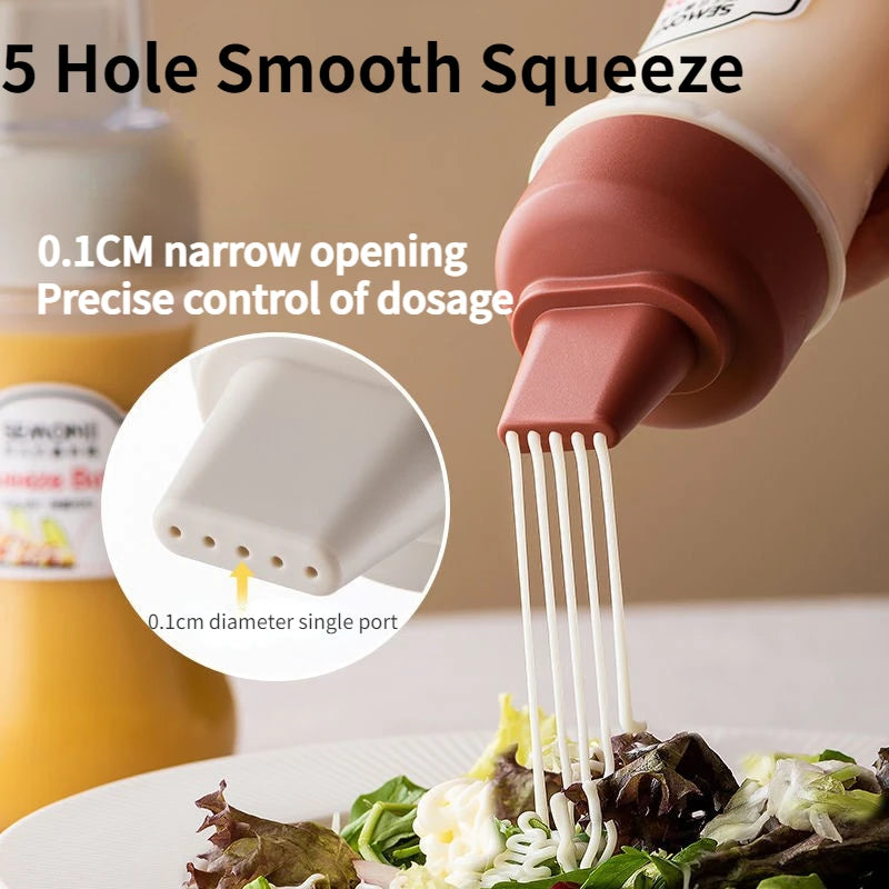 350ml Squeeze Sauce Bottle – 5-Hole Condiment Dispenser Condiment Squeeze Bottle SPOT