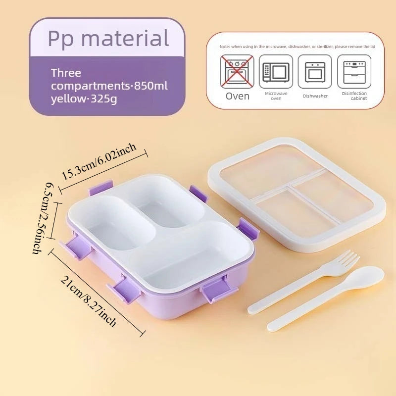 Macaron Bento Box – Leakproof 3-Compartment Lunch Box 850ml Bento Lunch Box SPOT