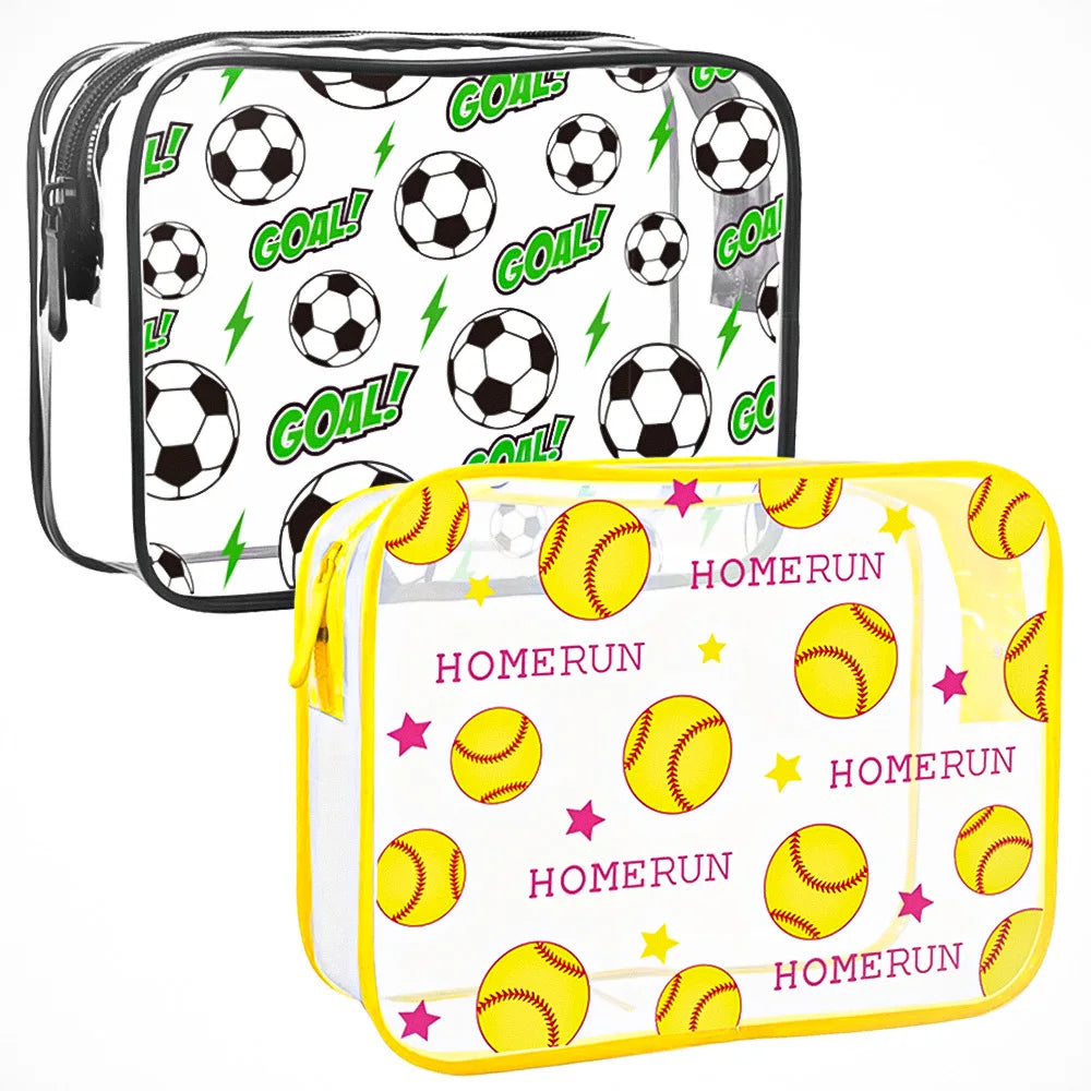 Football-Themed Transparent PVC Toiletry & Makeup Travel Bag Travel Toiletry Bag SPOT