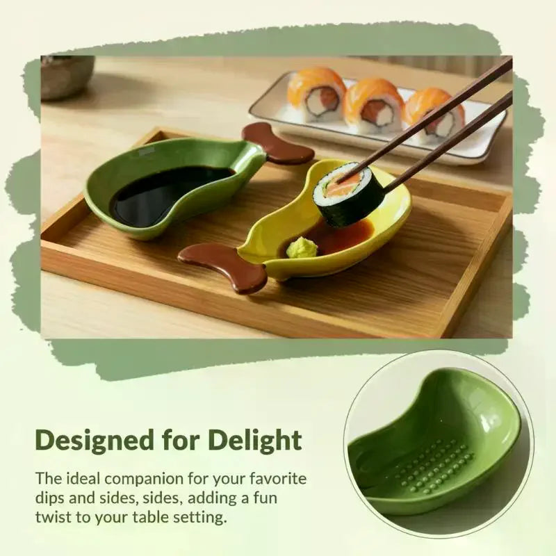 Fish-Shaped Dipping Sauce Dish with Grinder – BPA-Free Dipping Sauce Dish SPOT