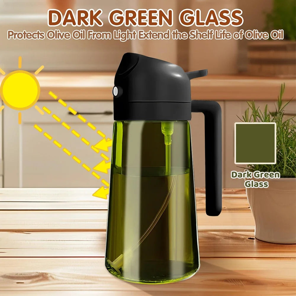 470ml Dark Glass Olive Oil Sprayer – Light-Blocking Mister Oil Spray Bottle SPOT