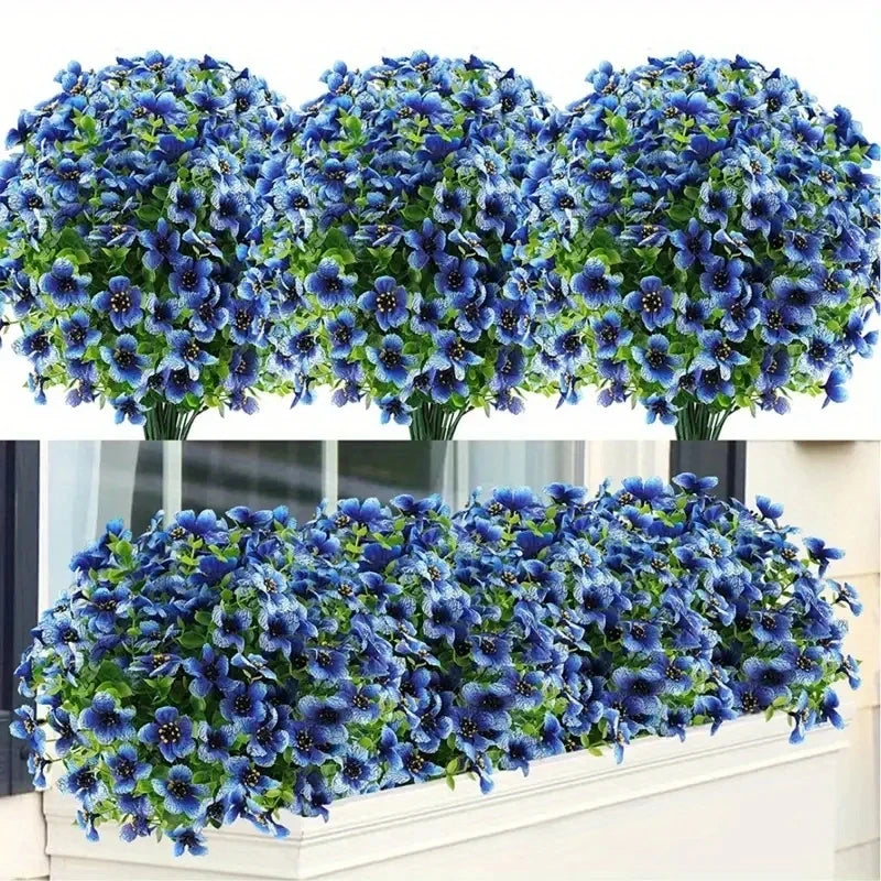 2-Pack UV-Protected 7-Head Violet Artificial Silk Flowers Artificial Silk Flowers SPOT