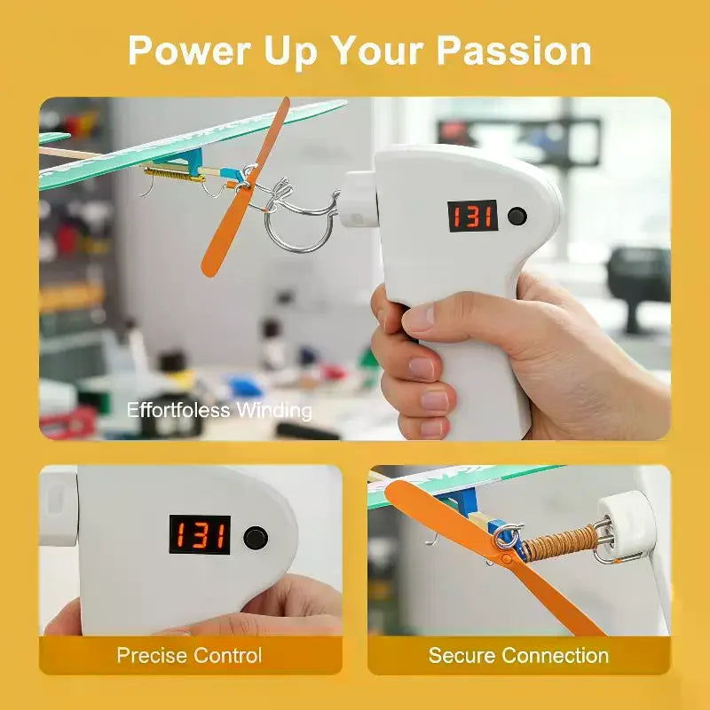 Electric Rubber Band Winder for Model Aircraft – LED Counter Hobby Winding Tool SPOT