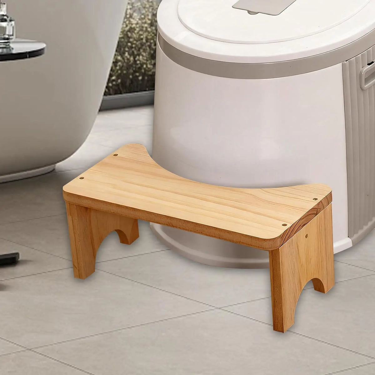 Wood Toilet Squatting Stool – Bathroom Footrest for Adults & Kids Toilet Squatting Stool SPOT Wood