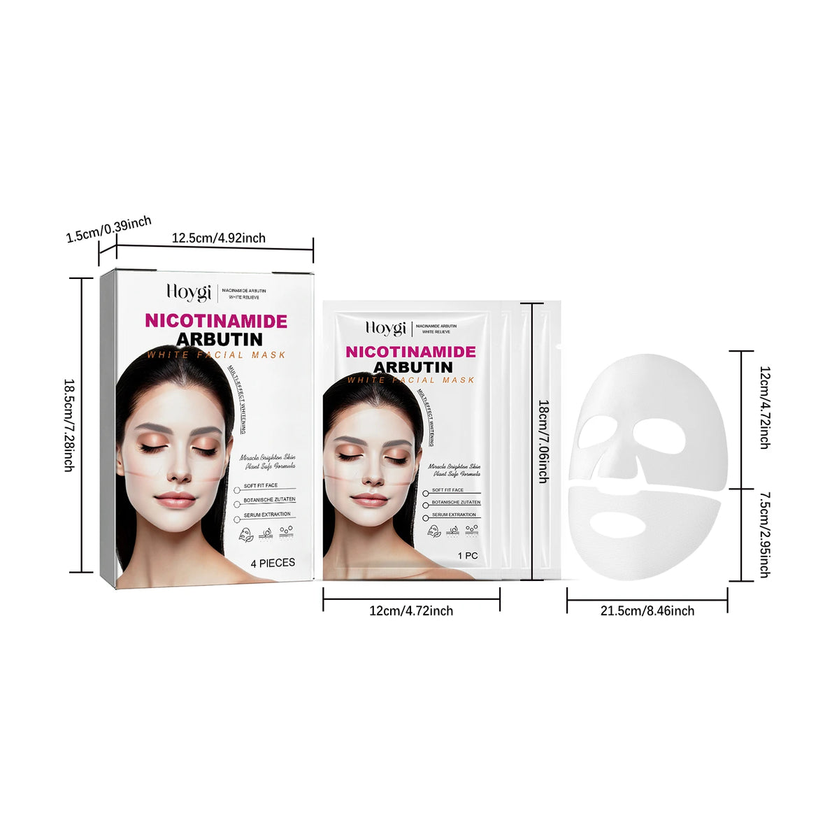 Hoygi Niacinamide Arbutin Brightening Hydrating Sheet Mask Facial Sheet Mask SPOT