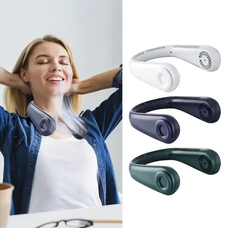 Hands-Free Neck Fan 5000mAh Rechargeable Leafless Portable Wearable Neck Fan SPOT
