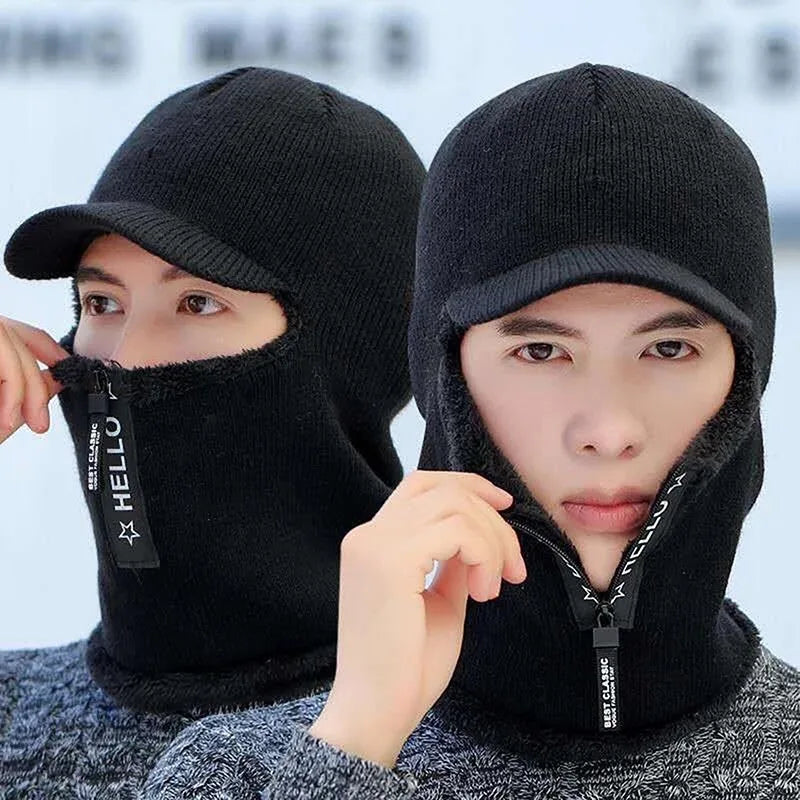 Men's Winter Windproof Beanie Hat – Ear Cover & Visor Winter Beanie Hat SPOT