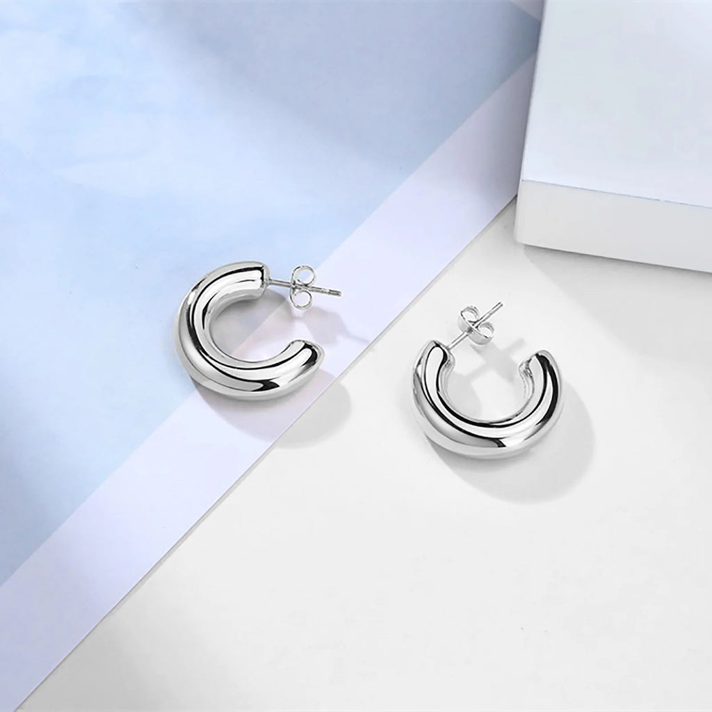 Hollow Tube Hoop Earrings – Stainless Steel Minimalist Hoops Hoop Earrings SPOT