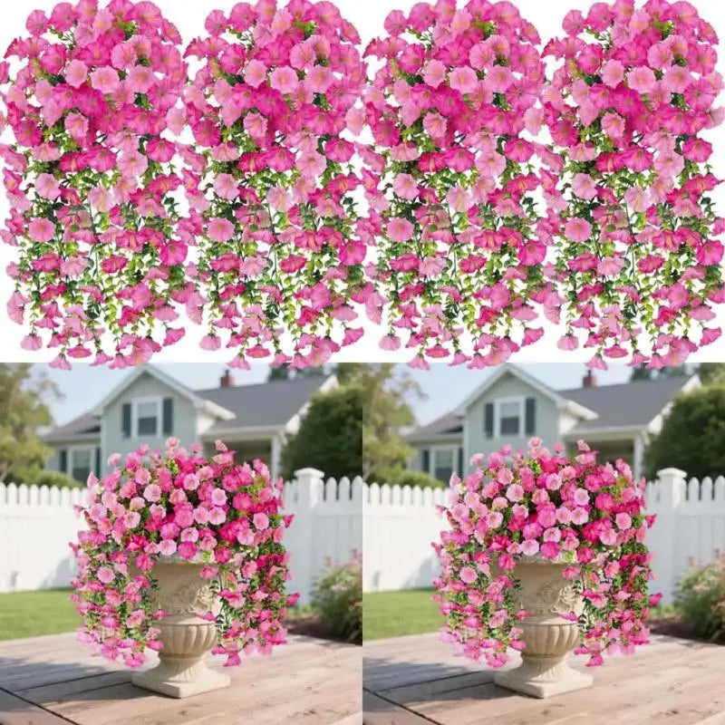 UV-Resistant Artificial Morning Glory Eucalyptus Hanging Decor Artificial Hanging Flowers SPOT