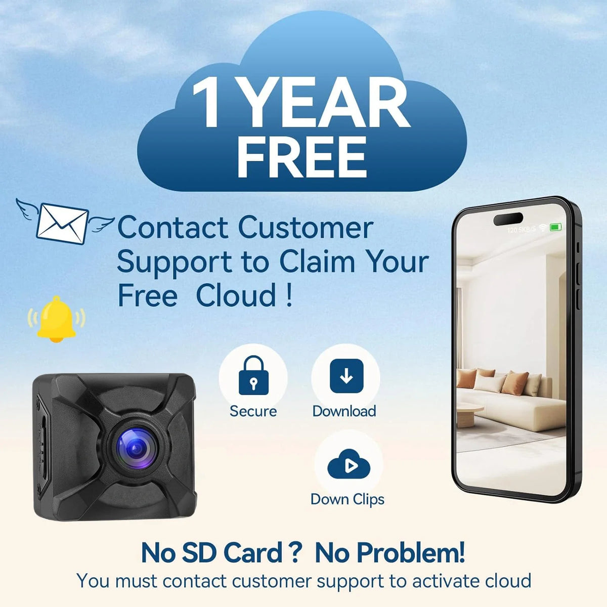 X5 Mini WiFi Camera 1080P – Night Vision & Motion Detection Mini Security Camera SPOT