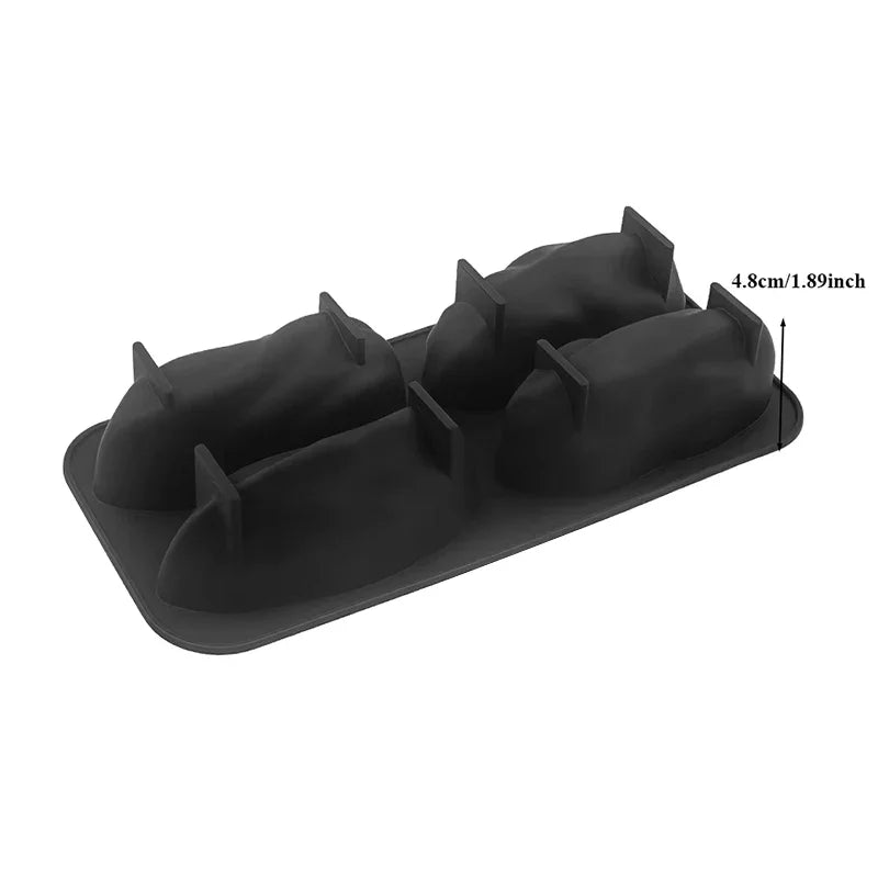4-Cell Pistachio Silicone Chocolate Mold – Food Grade Baking Silicone Baking Mold SPOT black