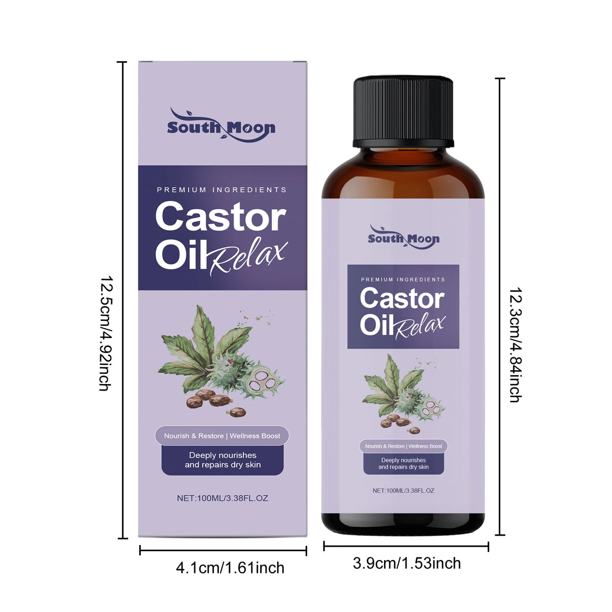 South Moon Castor Body Massage Oil – Nourishing & Firming Body Massage Oil SPOT 1Pcs 100ml