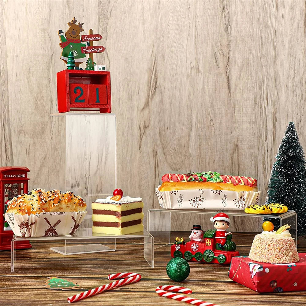 5-Piece Acrylic Cupcake Stand Set – Clear Rectangular Display Cupcake Display Stand SPOT